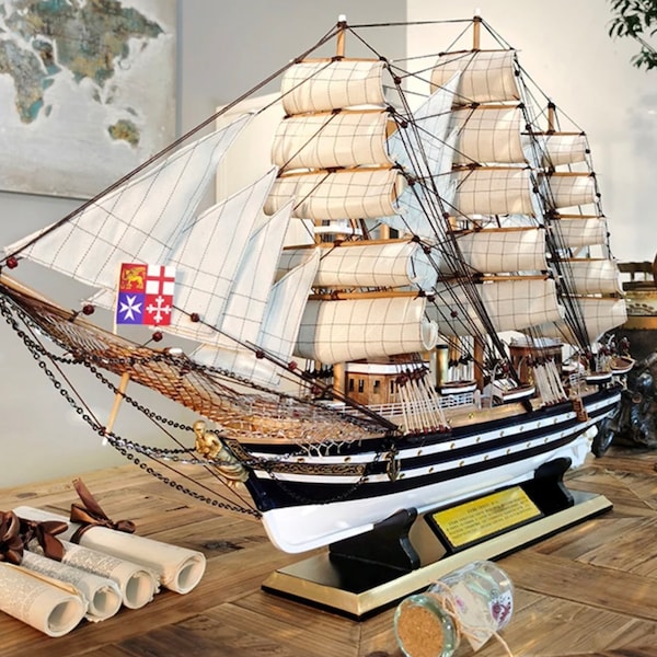 Westport Vespucci large wooden model ship |home office  decoration|living room centrepiece| retrirement gift|italian model ship|sailing gift