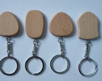 Llaveros de madera en blanco, llaveros DIY, llaveros de madera maciza, llaveros redondos de madera, llaveros cuadrados de madera, souvenir