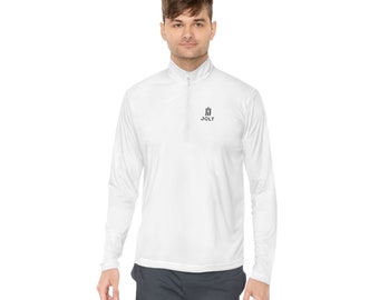 WHITE - Jolt Name and Logo - Jolt Apparel Unisex Quarter-Zip Pullover