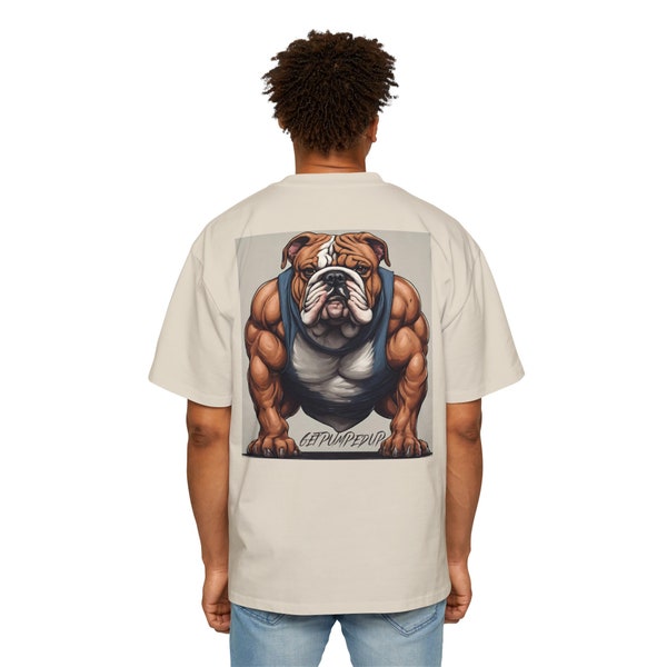 Men's Heavy Oversized Tee bulldog graphic tee buff bulldog gym rat pump cover gym gift retro shirt