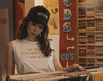 Let It Be - Black Trucker Hat - Rock Music Inspired Hat