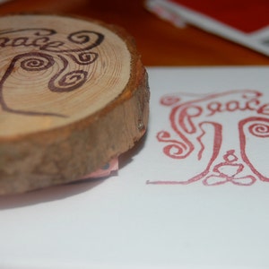 Siddhartha under the Bodhi tree hand carved peace stamp image 1