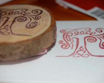 Siddhartha under the Bodhi tree hand carved peace stamp