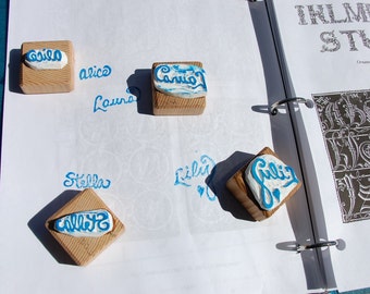 Personalized hand carved name stamp- stocking stuffer