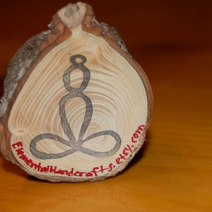 Hand carved rubber Meditate stamp