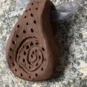 Earthy Spiral Clay Pendants