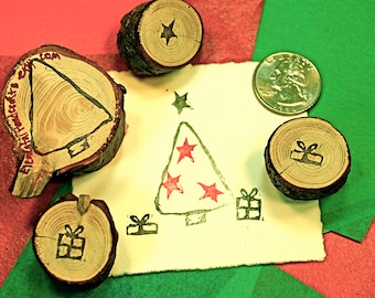 Mini Christmas Tree and star Stamp kit