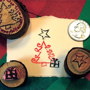 Mini Folk Christmas Tree Stamp kit image 1