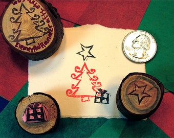 Mini Folk Christmas Tree Stamp kit