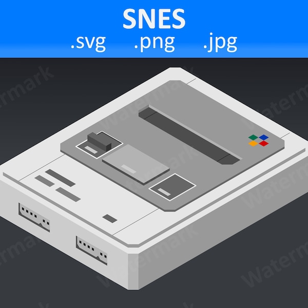 SNES Vector art | SVG | transparent png | jpg | Isometric