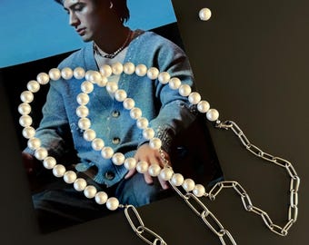 Chokerketting met parel en ketting – Minimalistische elegante sieraden, Hudson Williams-choker