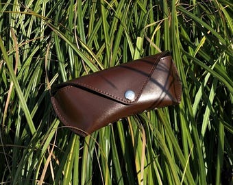 Läderfodral till glasögon Solglasögonfodral Ray Ban-fodral i läder Glasögonfodral Klassiskt glasögonfodral Present till henne Present till honom