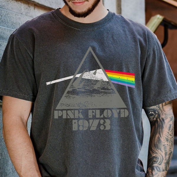 Pink Floyd 1973 T-Shirt on Vintage Black Comfort Colors Premium Tee