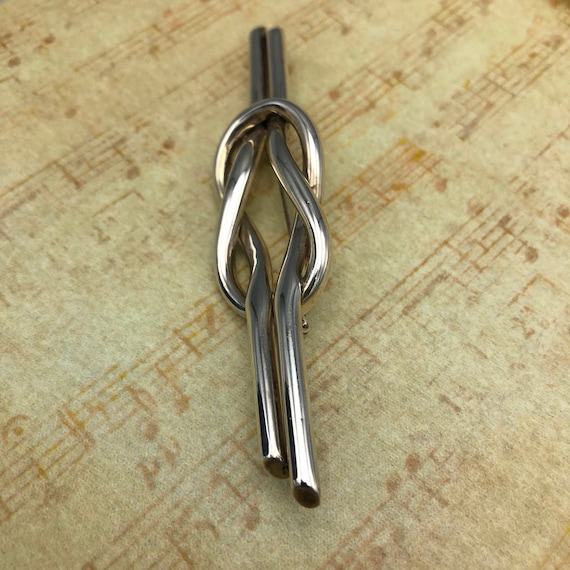 Infinity Knot Brooch Vtg Sterling Silver Linked L… - image 4