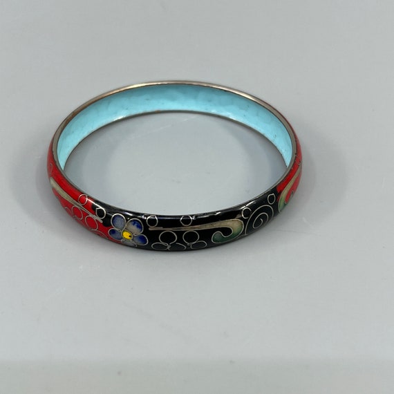 Chinese Export Cloisonné Bangle Floral Scroll Mot… - image 8