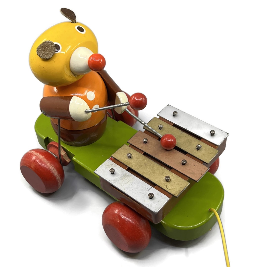 Vintage Walter Pull Toy Bear With Xylophone West Germany Etsy