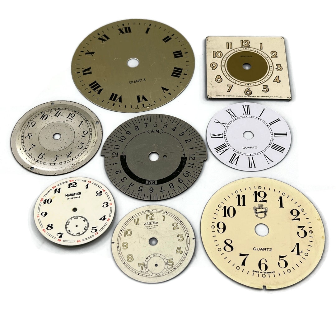 Vintage Clock Pocket Watch Dials Mixed Materials Metal Plastic Etsy