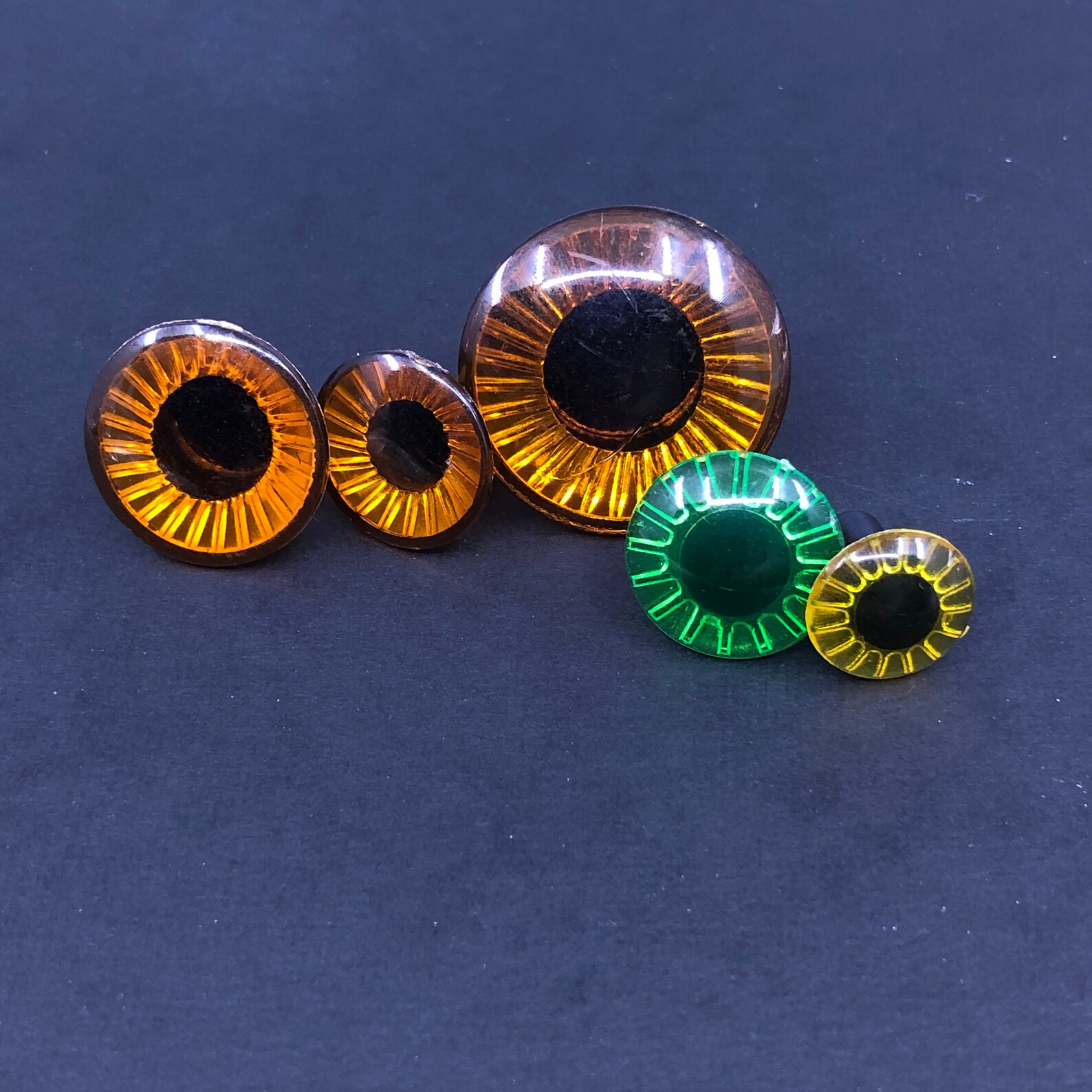Vintage Plastic Owl Eyes Craft Supplies Green and Amber Color Etsy