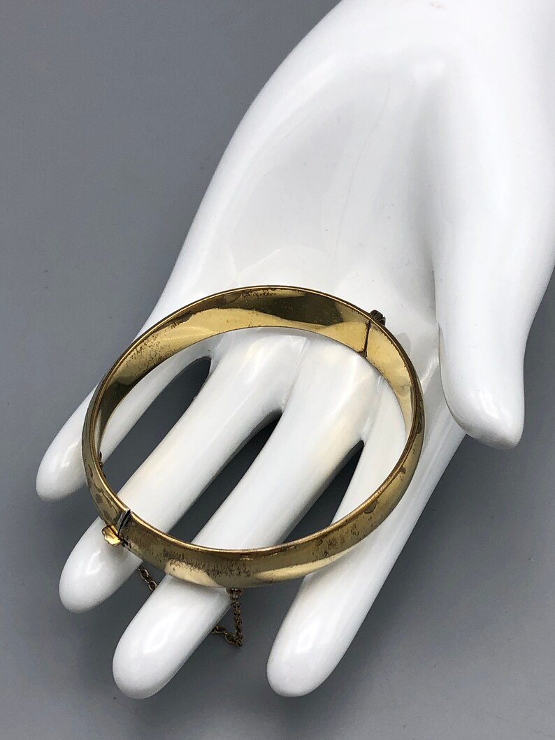 Vintage Gold Filled Chased Hinged Bangle Etsy