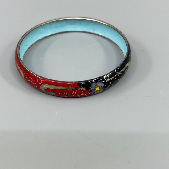 Chinese Export Cloisonné Bangle Floral Scroll Mot… - image 5