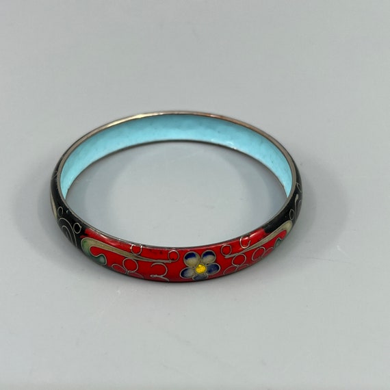 Chinese Export Cloisonné Bangle Floral Scroll Mot… - image 7