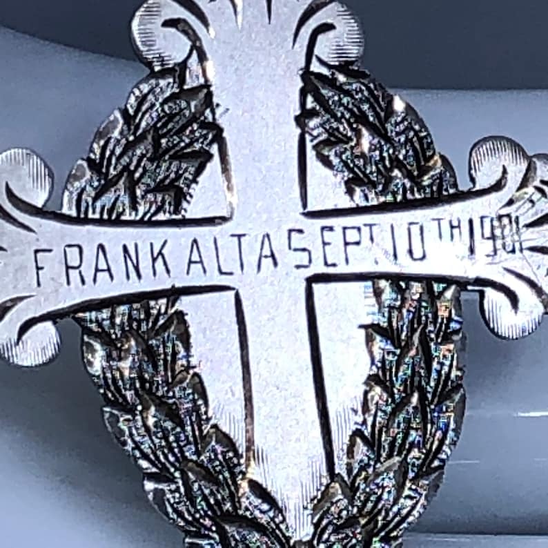 Ellis Sterling Memorial Cross Pendant Frank Slide Alberta Sept 10 1901 Canadian Historical
