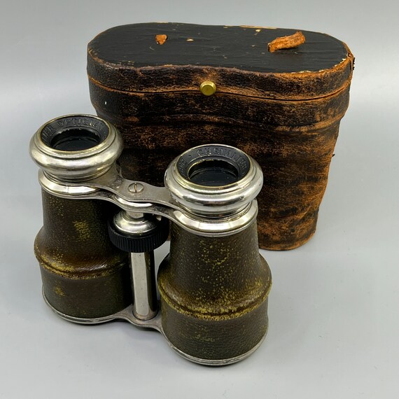 Chevalier Opticien Paris Binoculars Leather Wrapped with Leather 