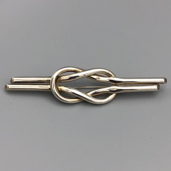 Infinity Knot Brooch Vtg Sterling Silver Linked L… - image 2