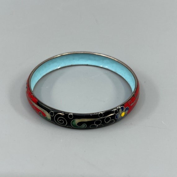 Chinese Export Cloisonné Bangle Floral Scroll Mot… - image 4