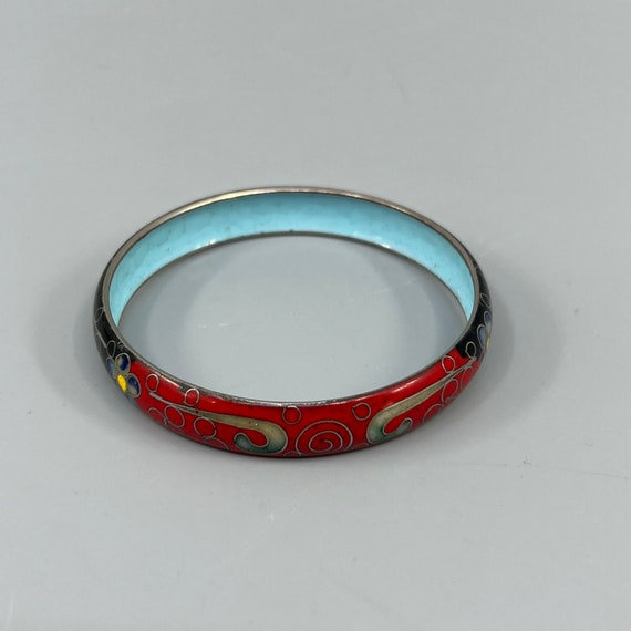 Chinese Export Cloisonné Bangle Floral Scroll Mot… - image 6