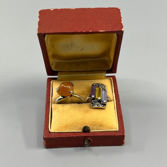 Antique Ring Presentation Box Domed Push Button R… - image 10