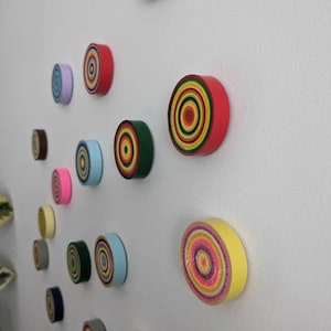 Wall Instalation Colourful Rings Circles Contemporary Wall Art Paper Decor