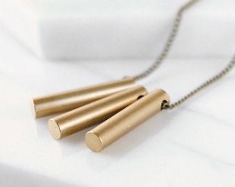 Bar Trio Necklace | Simple Jewelry | Unisex Design