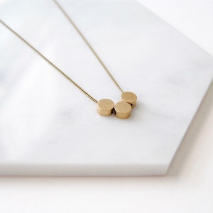 Three Circles Necklace | Minimal Geometric Jewelry for Him or Her