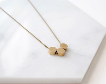 Three Circles Necklace | Minimal Geometric Jewelry for Him or Her
