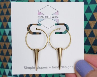 Spike Hoop Earrings | Simple and Minimal Gold Drops