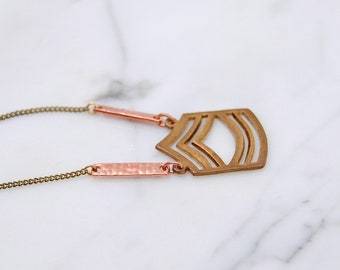 Chevron Necklace | Geometric Jewelry for Him or Her