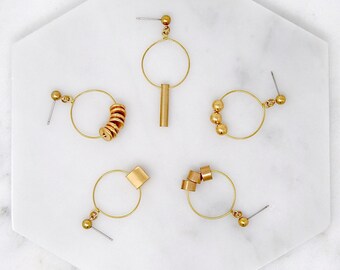 Geometric Earrings | Minimal Hoops | Geo Dangles