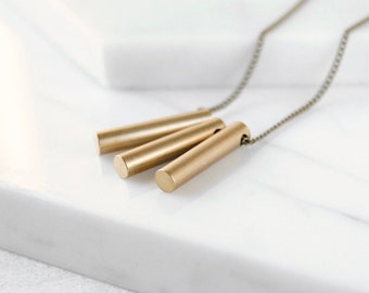 Bar Trio Necklace | Simple Jewelry | Unisex Design