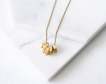 Raw Hex Necklace | Minimal Geometric Gold Pendant