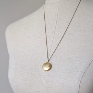 Round Locket Necklace | Circle Charm Keepsake Jewelry | Gold Locket Pendant