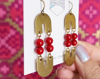 Reflection Earrings | Beaded Boho Dangles | Rainbow Arches | Casual Jewelry