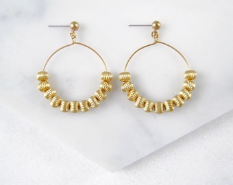 Large Boho Hoops | Big Beaded Statement Earrings