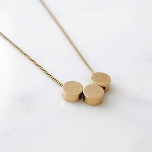 Three Circles Necklace | Minimal Geometric Jewelry for Him or Her