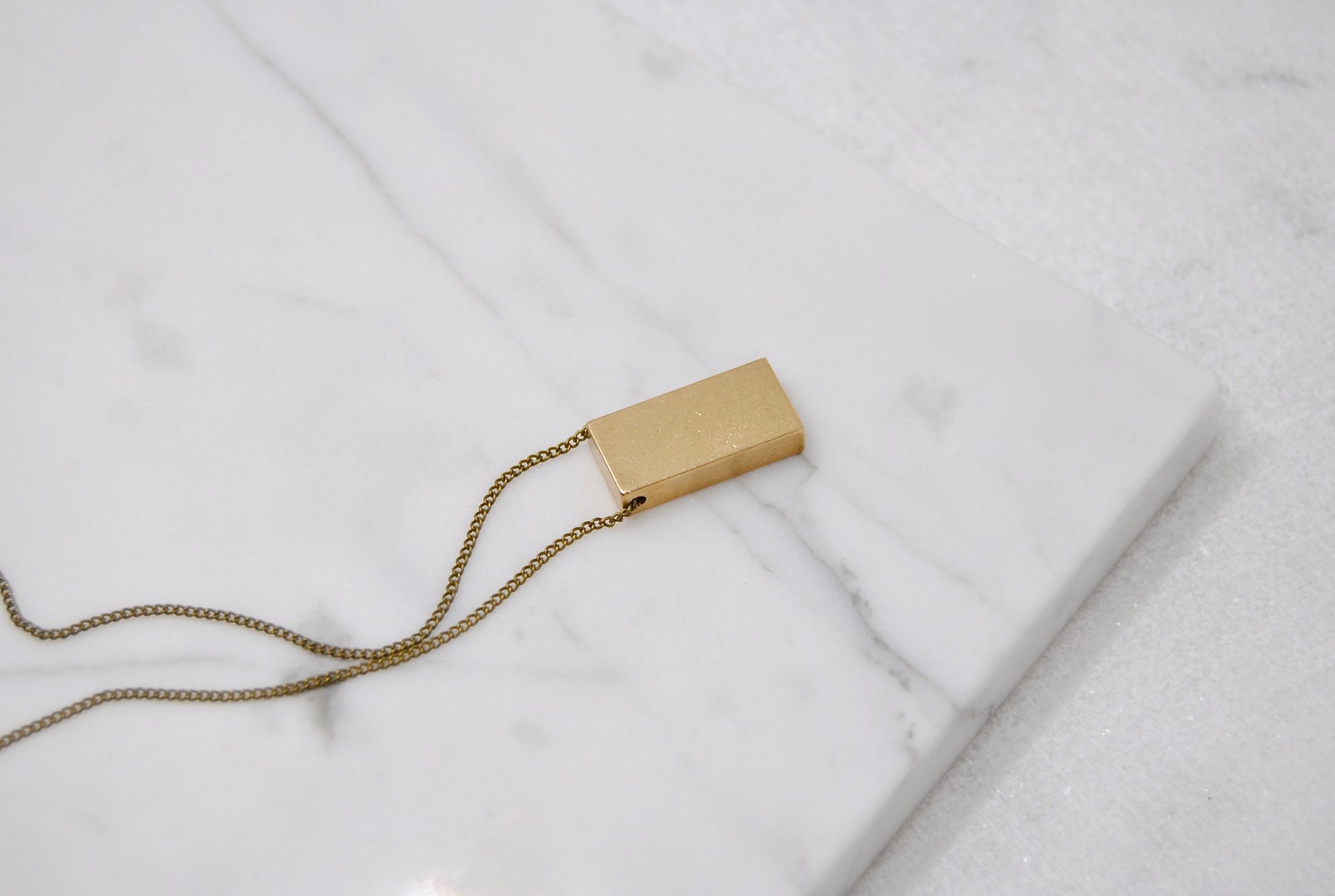 Wide Bar Necklace Geometric Rectangle Pendant Industrial | Etsy