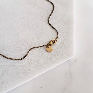 Small Curve Necklace Gold Tube Pendant Minimal Brass Semicircle image 6