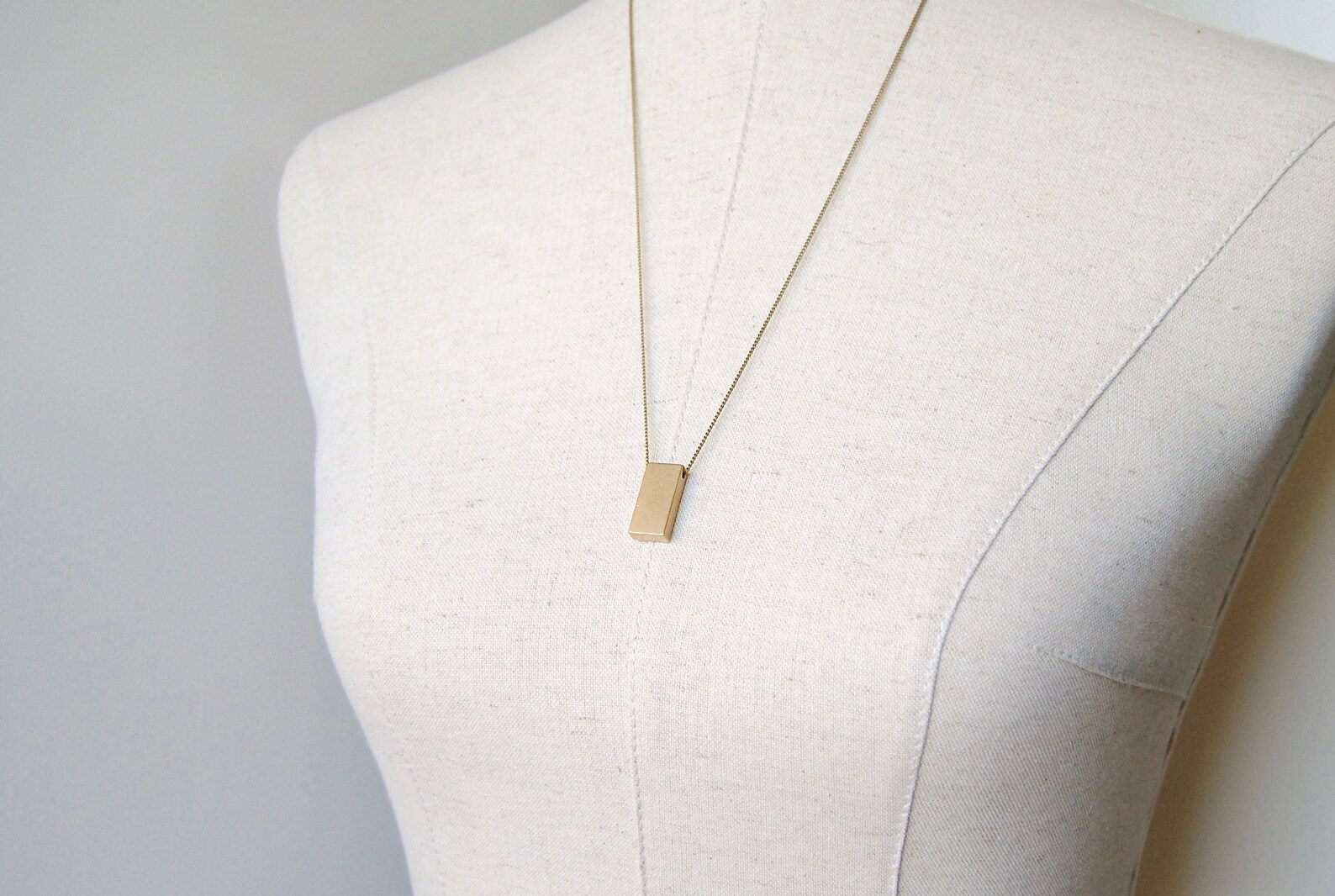 Wide Bar Necklace Geometric Rectangle Pendant Industrial | Etsy