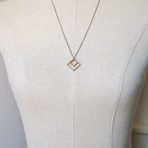 Paired Squares Necklace Minimal Geometric Jewelry Everyday Necklace image 6