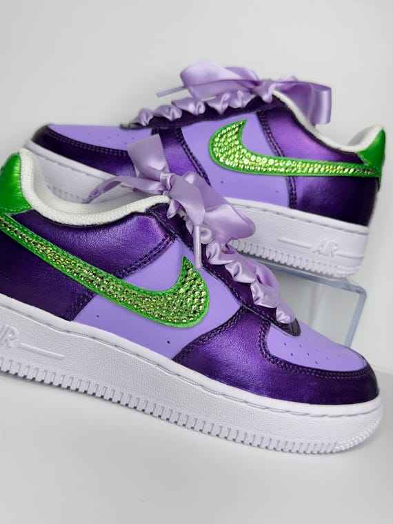 Custom Nike Air Force Ones AF1 Purple Metallic Lilac Green  display picture 1