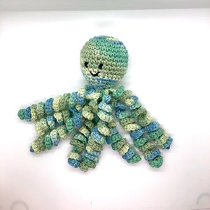 Crochet Octopus for Preemies, Crochet Octopus for Babies in Variegated Green Color, Crochet Amigurumi